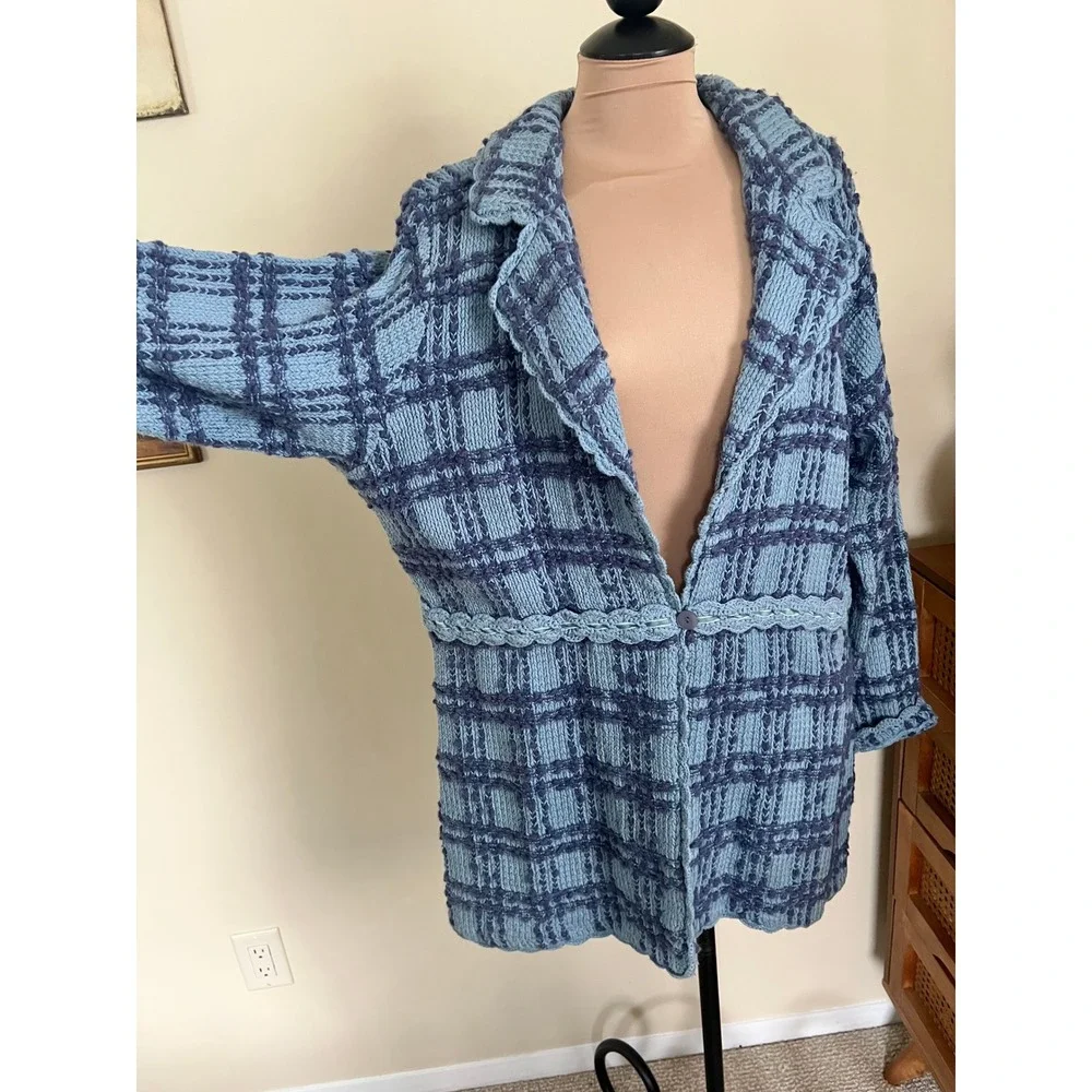 Vintage Modern Soul Plaid‎ Cardigan Sweater Jacket